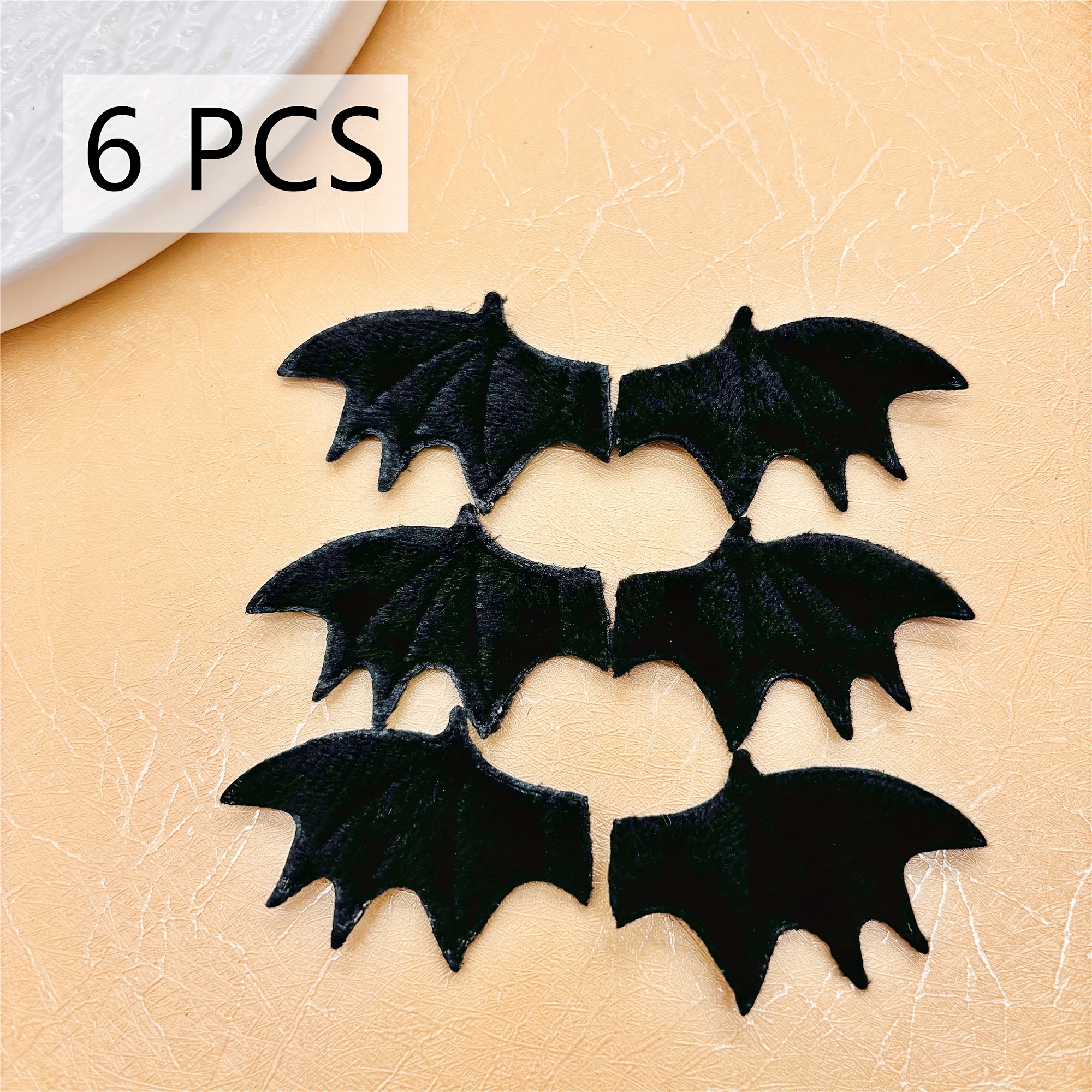 Image of 6pcs Cute Soft Plush Devil Bat Wings, Craft Accessory Materials For Making Jewelry And Decorations