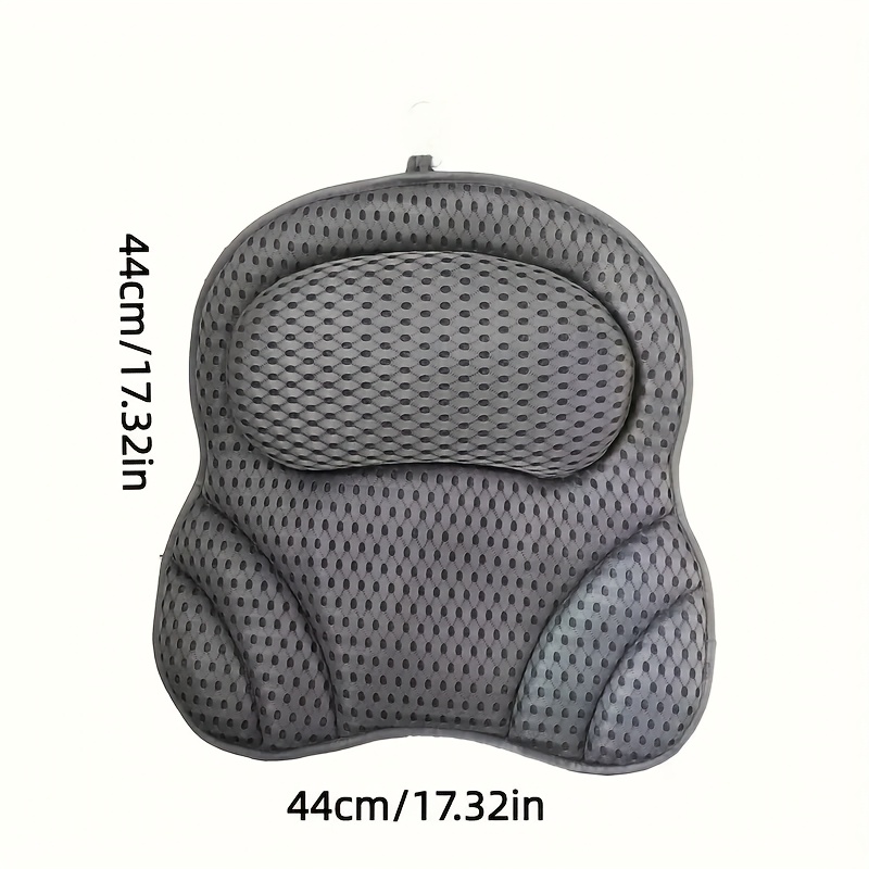 Image of 1pc Bathtub Pillow, Fabric Breathable, Quick-dry Material, With Hook, 6pcs Anti-slip Suction Cups, Relaxing Shoulder And Neck , Valentine's Day Gift