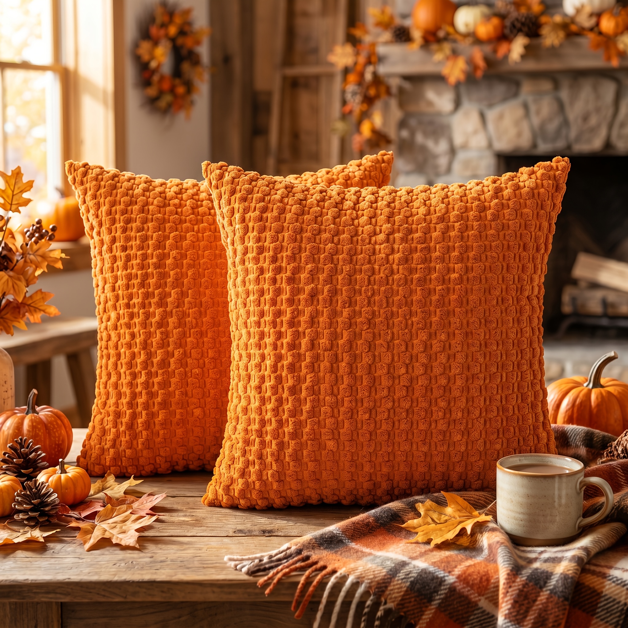 2 piezas, fundas de cojín boho de   para otoño, fundas de cojín decorativas modernas y   para sofá, cama,  , 16  16in, 18  18in, 20  20in, decoración   de granja para  , verano, otoño y navidad, fundas de almohada cuadradas con cierre de cremallera