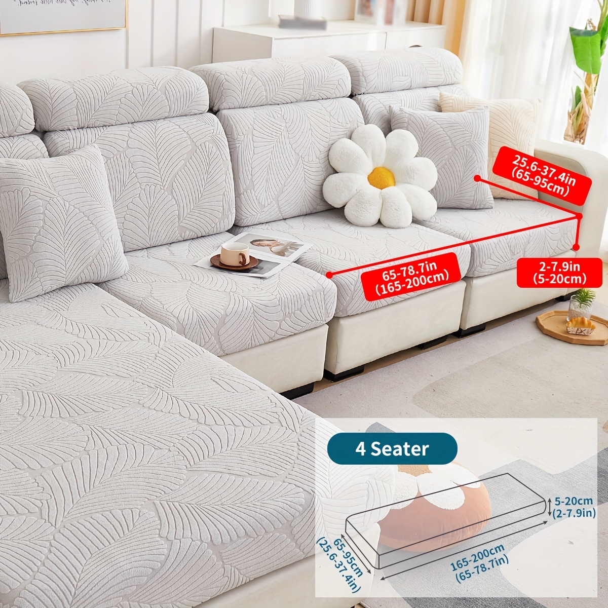 Jacquard Sofa Slipcover Non slip Stretch Sofa Cover Couch - Temu