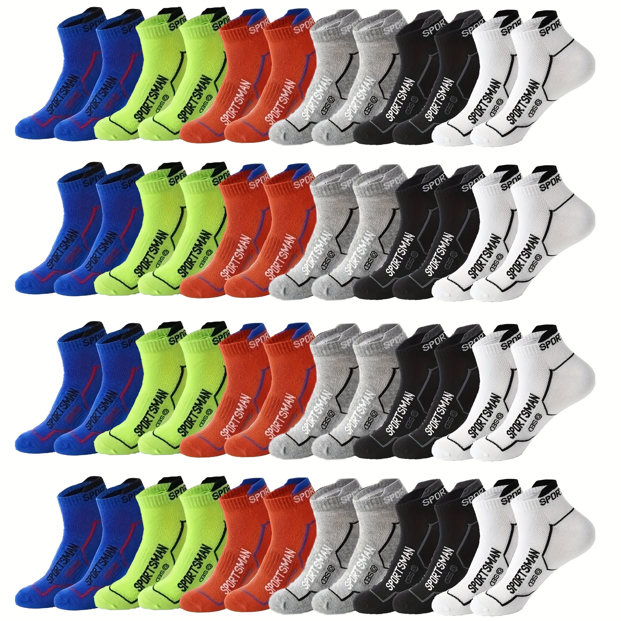 

24 Pairs Of Men's Anti Odor & Sweat Absorption Low Cut Socks, Comfy & Breathable Sport Socks, For Outdoor Wearing, Spring And Summer