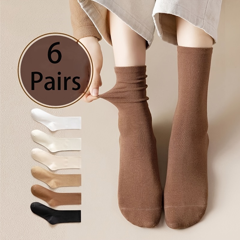 TEMU 6 Pairs Socks, & All- Mid Socks, Women's Stockings & Hosiery