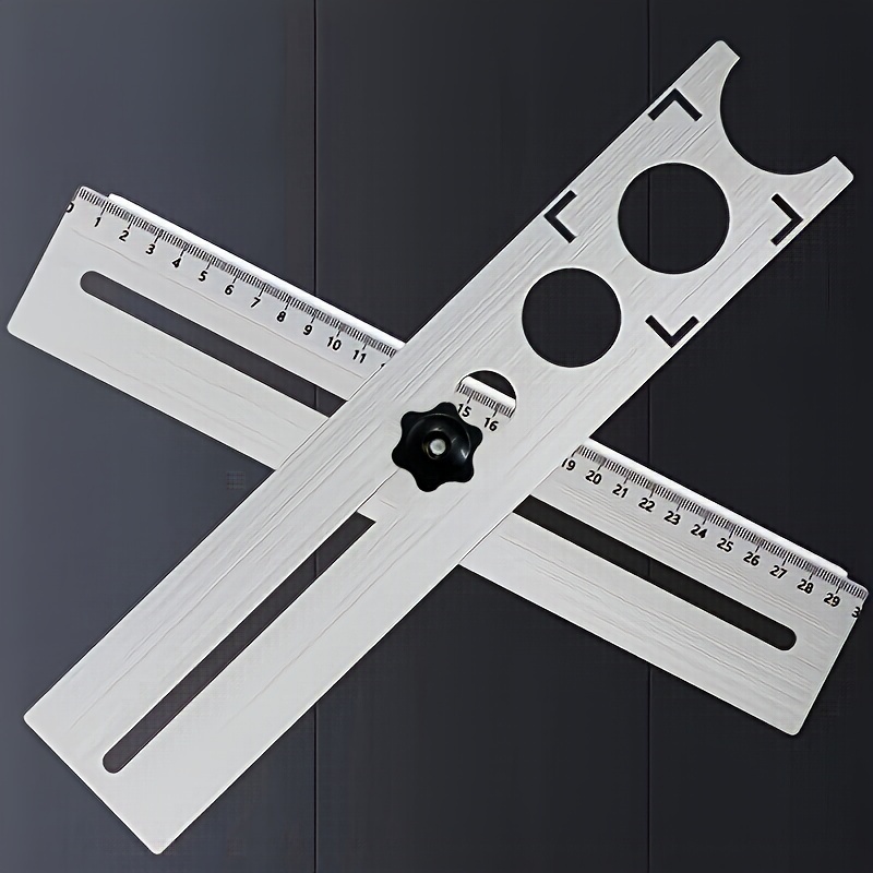 

Easy-, Stainless Ruler - Precision Hole Locator For Ceramic & Marble Tiles, Ideal For Wall & Floor Measurement And Marking