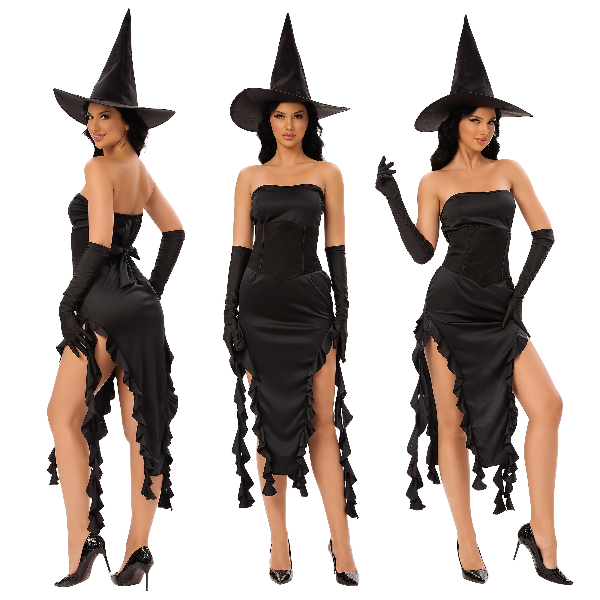 paloma dress black and white Magick Witch Costume with Renaissance Dress, Black