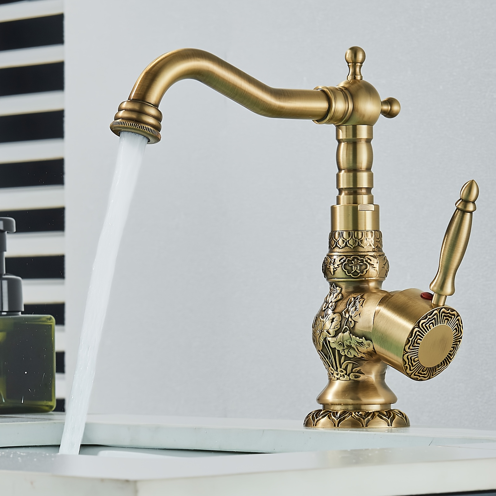 antik mässing badrumshandfat blandare enkel spak 360° - Temu Sweden