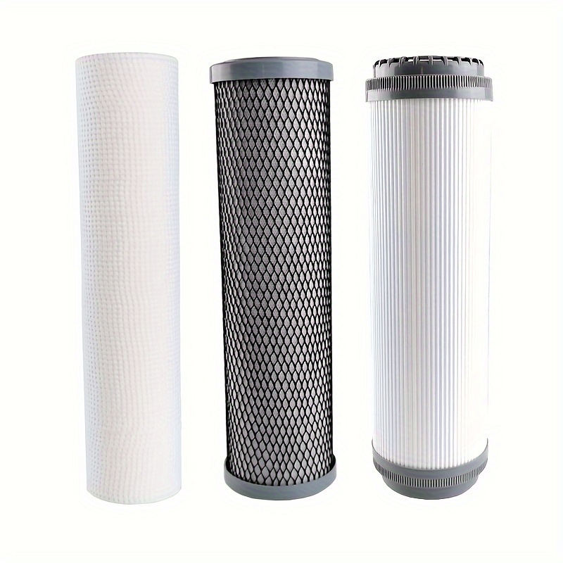 Image of 3pcs A Set Water Purifier Filter Element Universal 10 Inch Pp Cotton Udf Activated Carbon Cto Compressed Activated Carbon Filter Additions Kit For Reverse Filter Front 3 Stage Filter Replacement