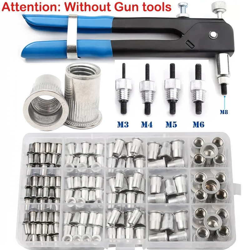 

165pcs Aluminum Rivet Nut Kit - M3 To M12 , Inserts For , & Use - , - &