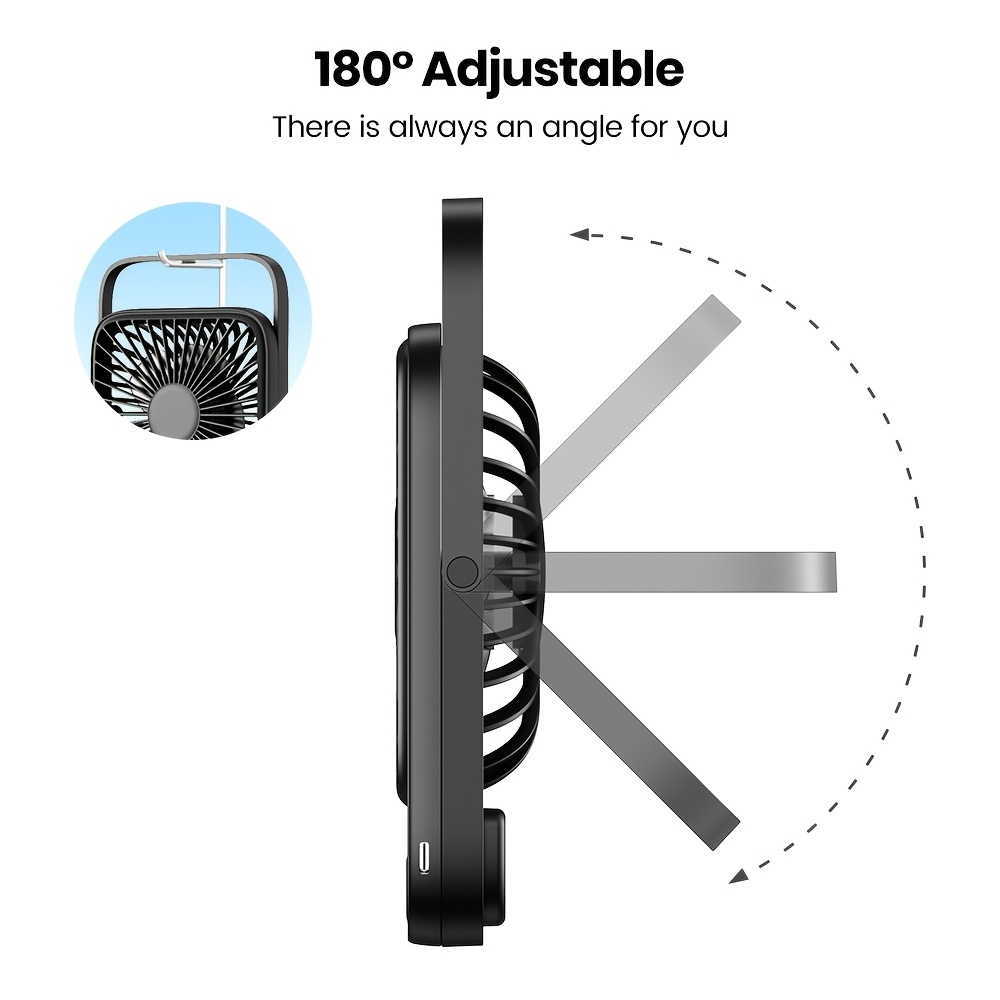  2 pack 5000mah portable desk fan ultra thin 4 adjustable small silent battery powered personal fan for bedroom library outdoor details 3