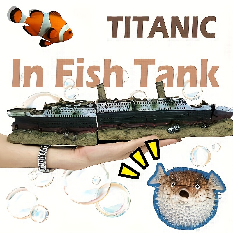 

Titanic Ship Model, Pp Material, Fish Tank Ornament, Aquarium Decor, Nautical Theme, Decor, 3d Model For Fish Tank Scenery