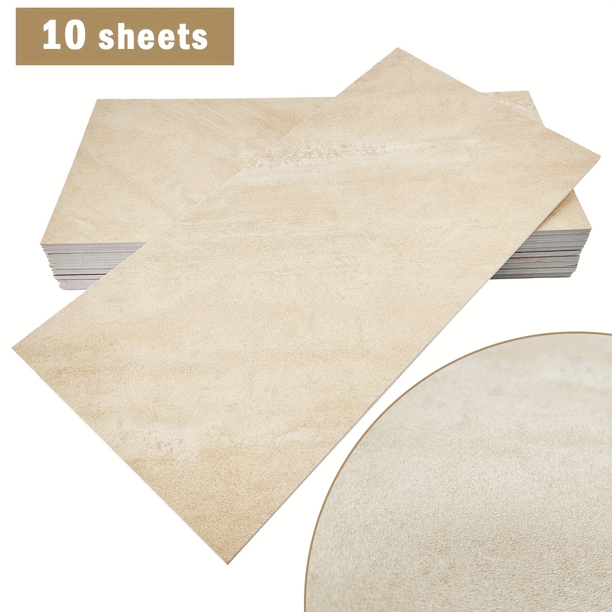 Image of 10pcs Of Marble Adhesive Waterproof Wall Panels - Heat-resistant Backsplash Tiles Suitable For Kitchens, Bathrooms, Living Rooms, Bedrooms, And Tv Walls