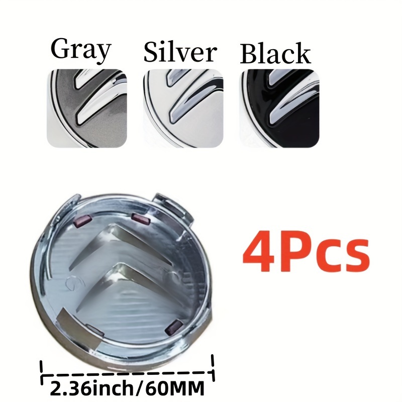 

4-piece 60mm Logo Wheel Center Caps - Waterproof Rim Covers & Badge Emblem For C2, C4, C5, C6, C-quatre Models