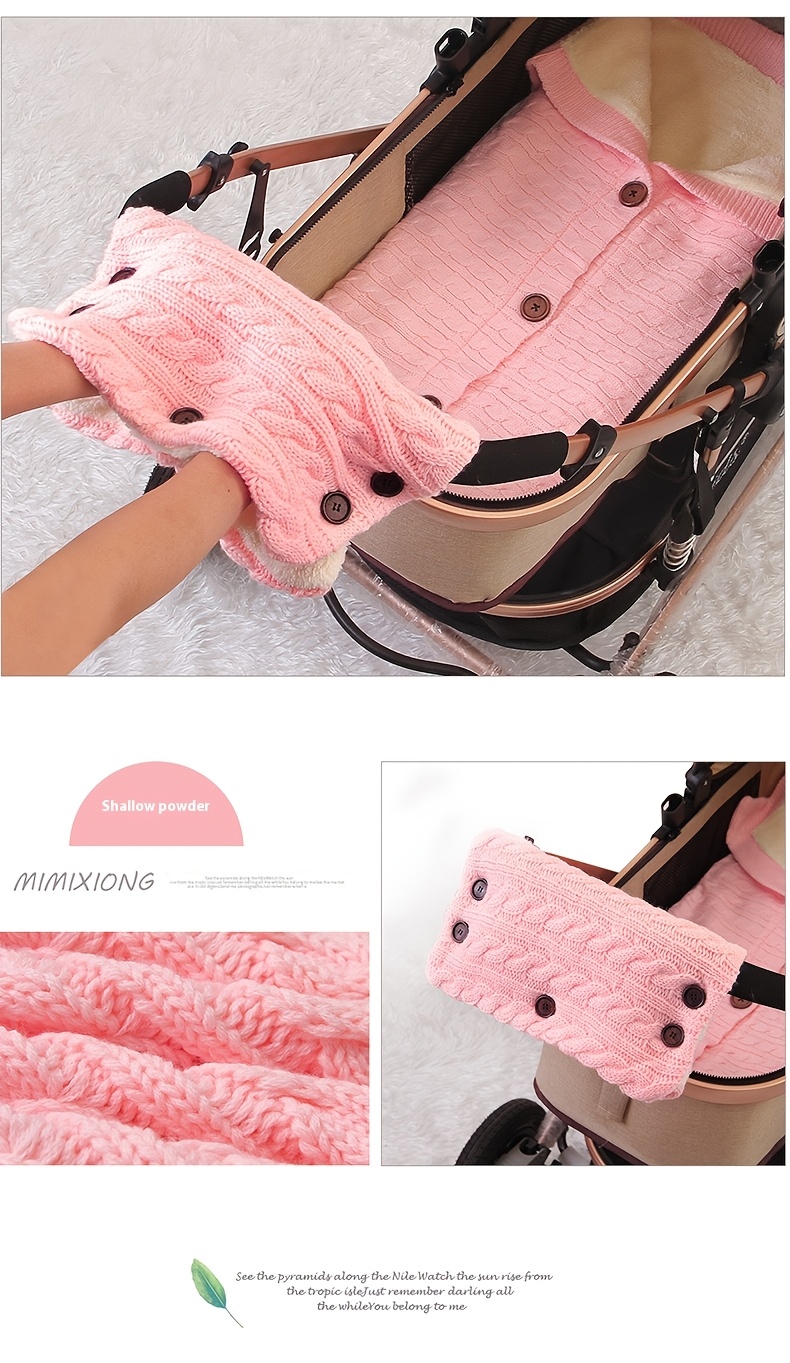 custom embroidered   stroller gloves cozy fleece lined windproof warm for winter   design fit for   models details 10