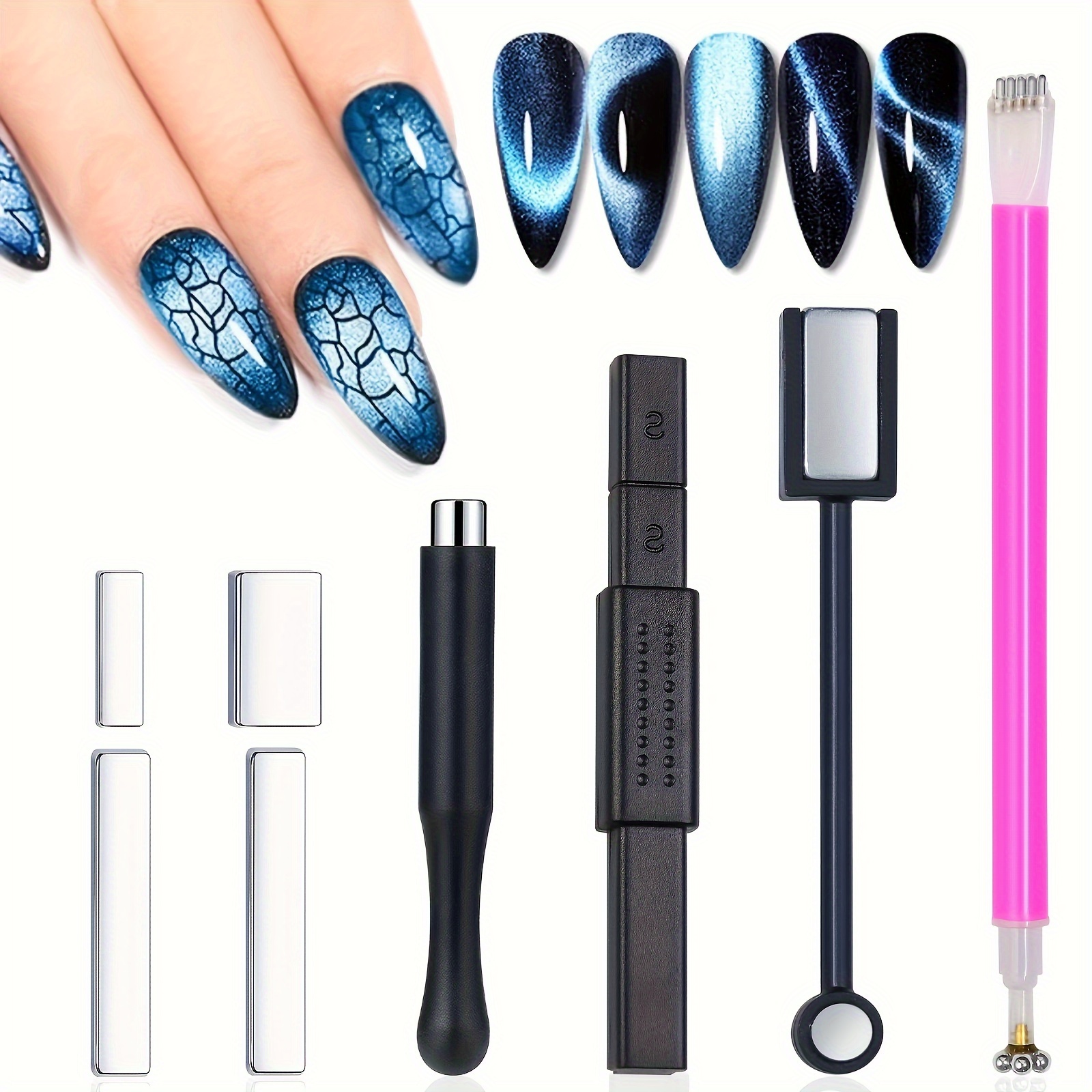 

Magnet Stick Wand Set For 3d Magnetic Cat Eye Gel, Art Manicure Tool, Uv Gel Magnet Stick Manicure Nail Art Tools