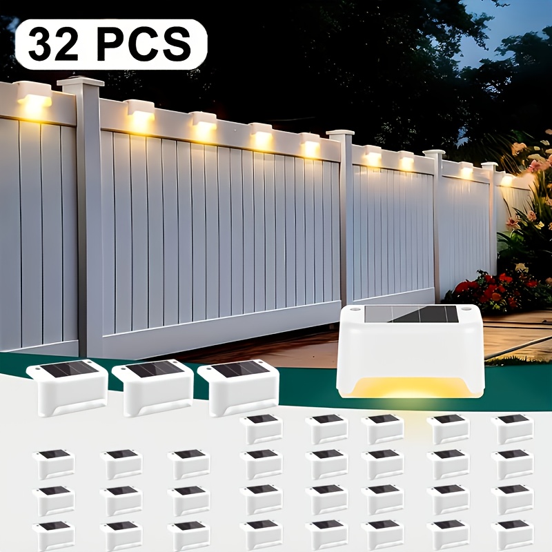 TEMU 32/16/8/4pcs Of Solar Outdoor Courtyard Lights - Waterproof Led Warm White Landscape Lighting, Durable Matte , Automatic Solar Lights Suitable