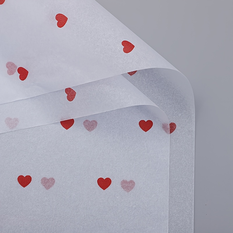 Image of 20pcs Of 50x35cm Peach Heart-shaped Tissue Paper For Crafts, Gift Wrapping, Scrapbooking, Floral Arrangements, Clothing Packaging, And Decorations For Any Occasion