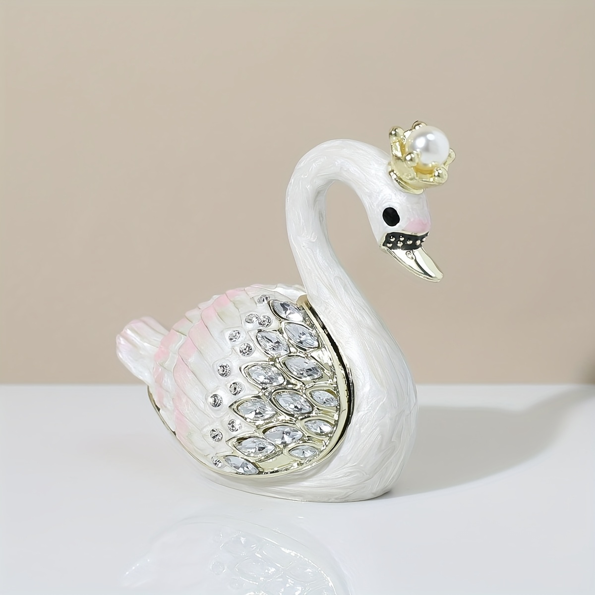 vintage swan jewelry box magnetic closure - Temu