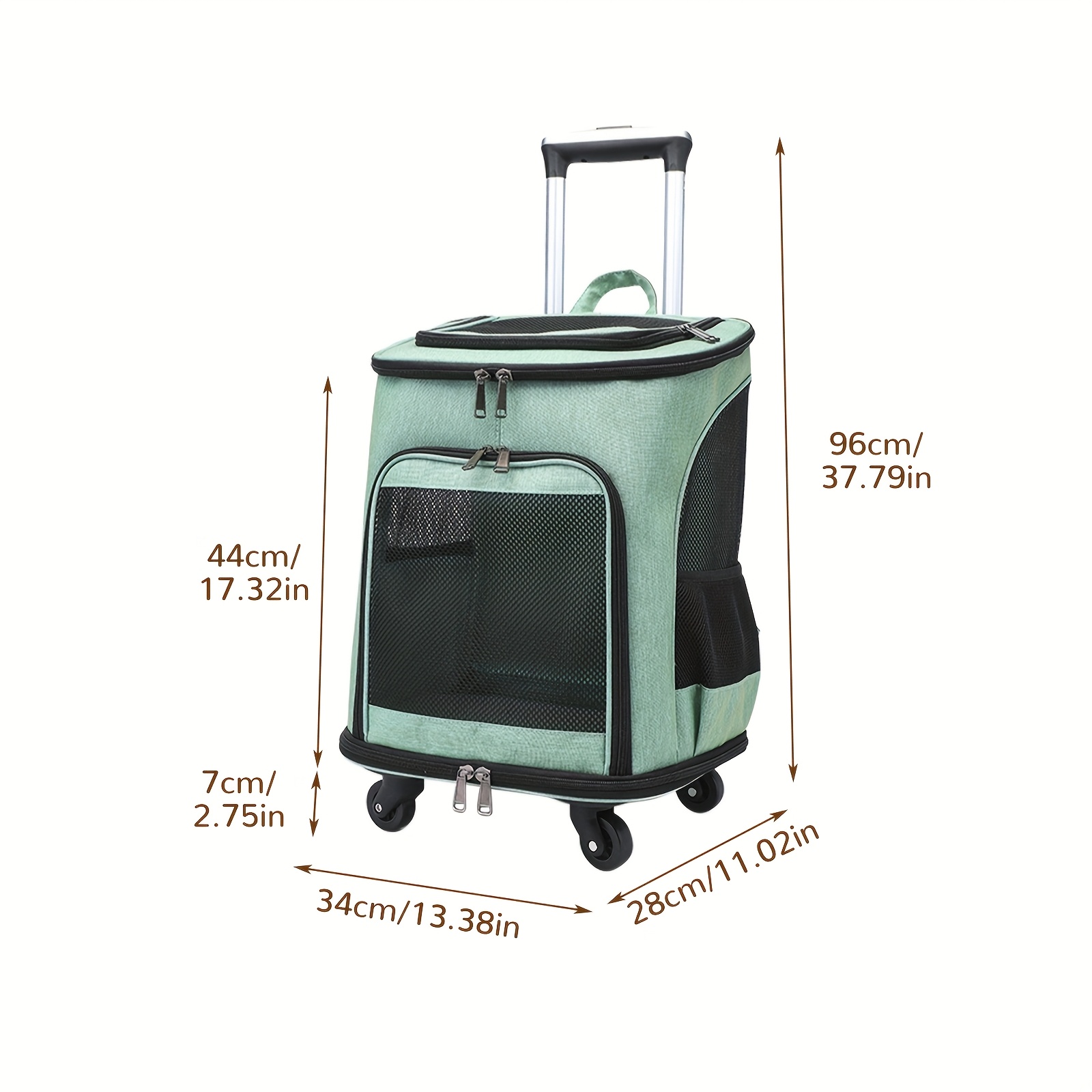 Portable Pet Stroller For Cats And Dogs, Featuring A Wheeled Trolley Case Detachable, Ideal For Small To Medium-sized Animals, Color