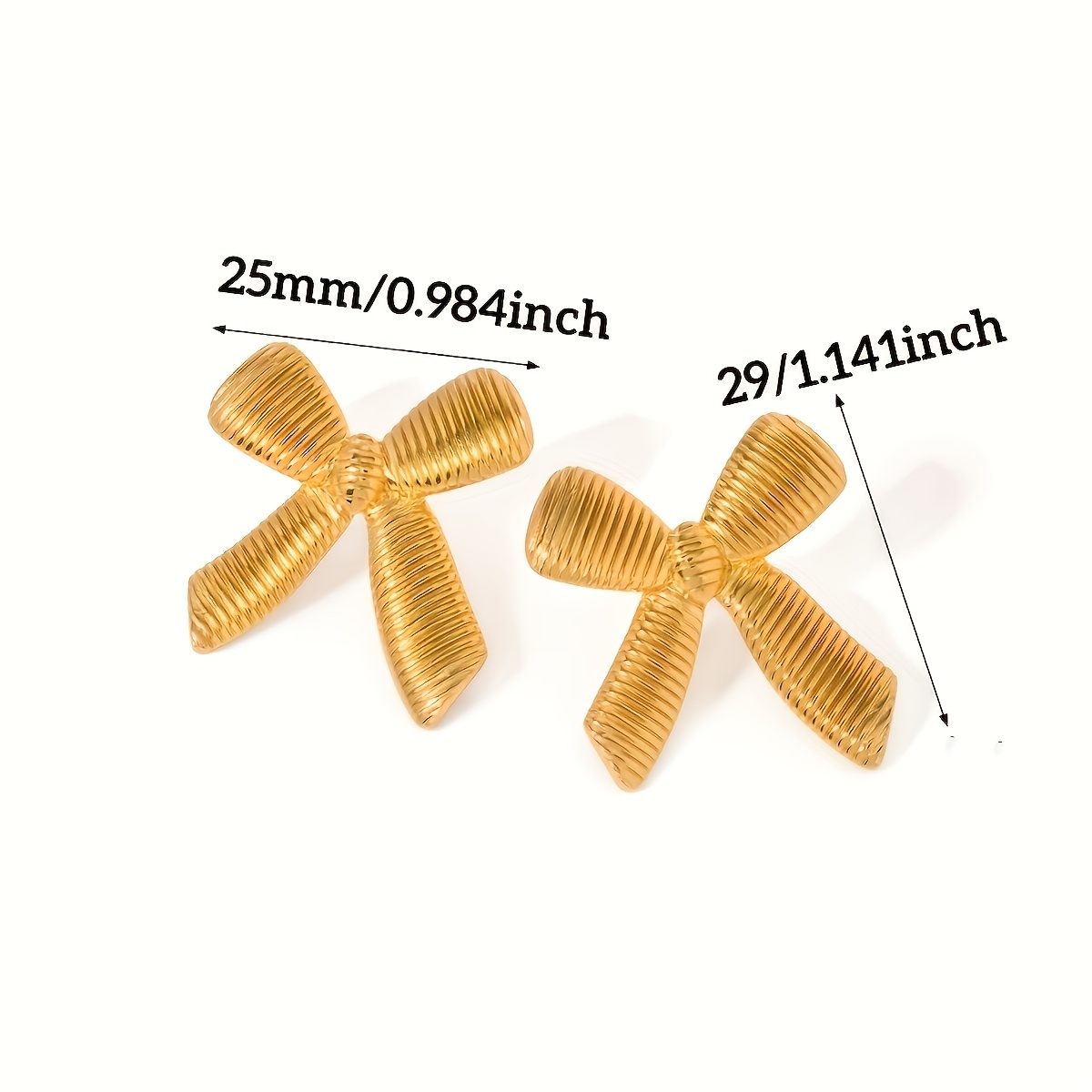 Sweet Bow Stainless Steel Butterfly Stud Earrings