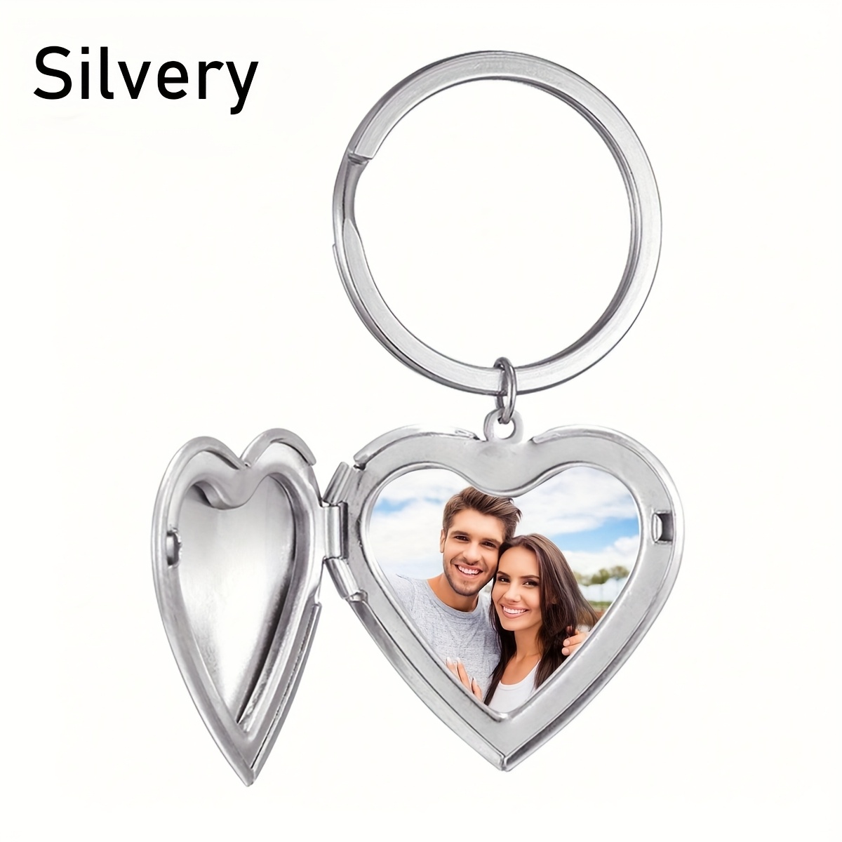 TEMU Custom Heart-shaped Keychain With Photo, Personalized Cute Keychains, Customizable Key Chain Couple Pictures, Customized Birthday Gifts, Diy