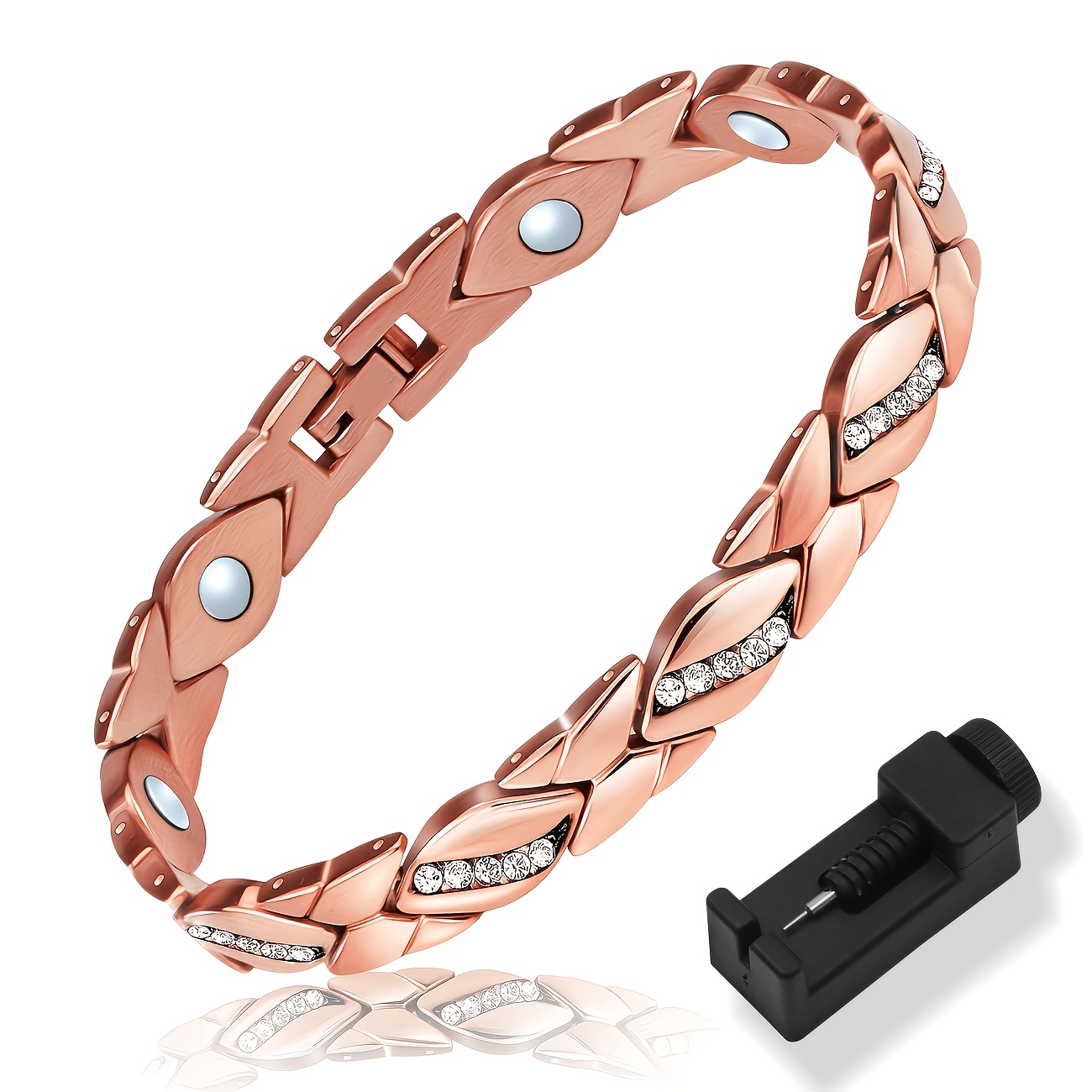 womens copper magnetic bracelet   with a size tool suitable for daily wear and parties     gift for women