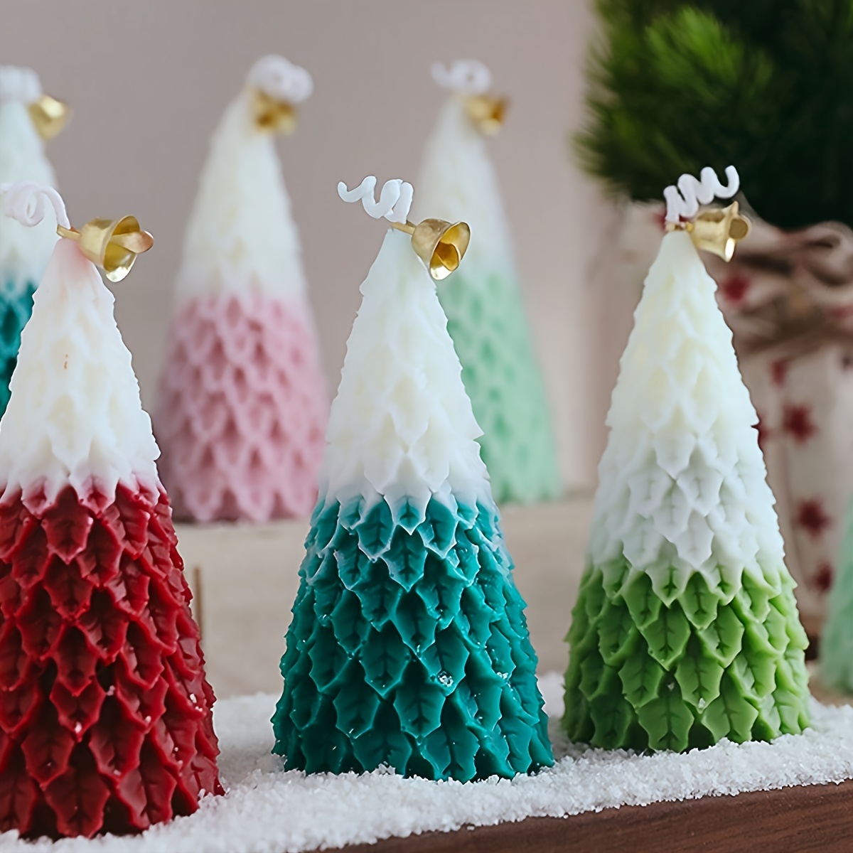 

Spmold Christmas Tree Candle Silicone Mold Set Decor, & Resin Craft Tool, Festive Party & Winter Home Tabletop Decor, Artistic Craft Supplies