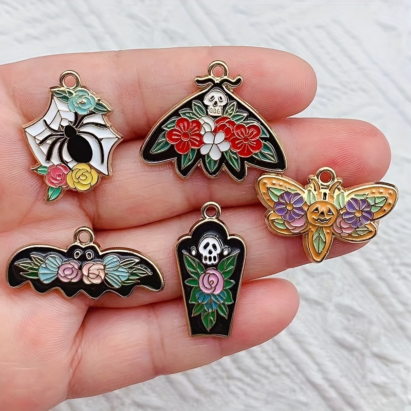 

10pcs Charm Set - , Bat & Butterfly Enamel Pendants For Diy Jewelry Making | Zinc Alloy Charms For Bracelets, Necklaces & Crafts Jewelry Charms For Necklaces