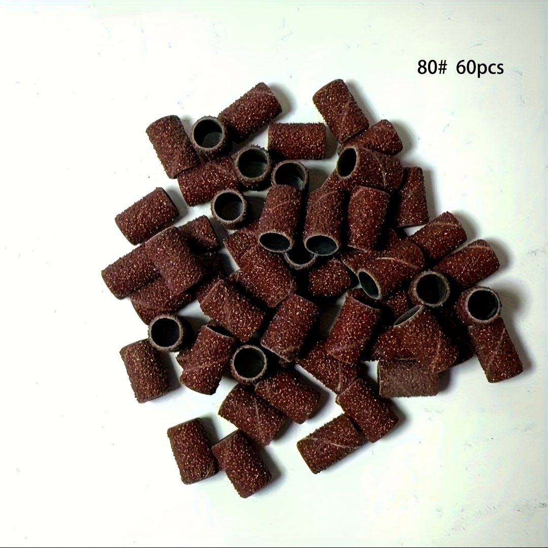 Image of 80# 120# 180# Nail Grinding Belt Electric Drill Additions Nail Tool Sanding Ring Drill Bit Metal Wood Rust Removal Jade Walnut Polishing Grinding Sand Ring Paper