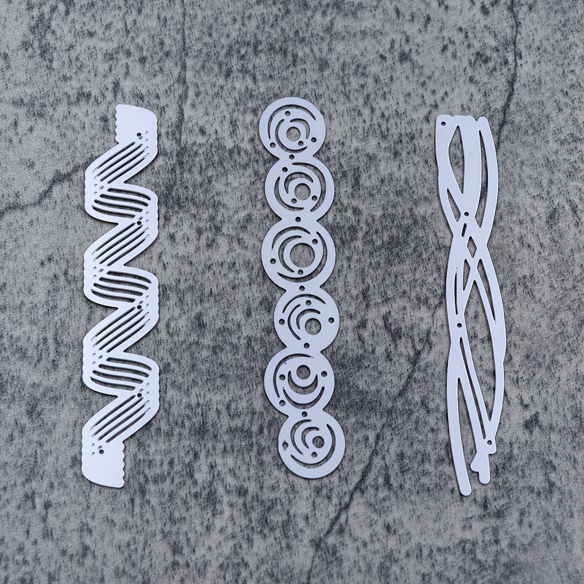 Image of 3pcs/set Curly Hair Wavy Seaweed Borders Metal Cutting Dies Stencil Scrapbooking Album Paper Card Template Mold Embossing Craft Decoration