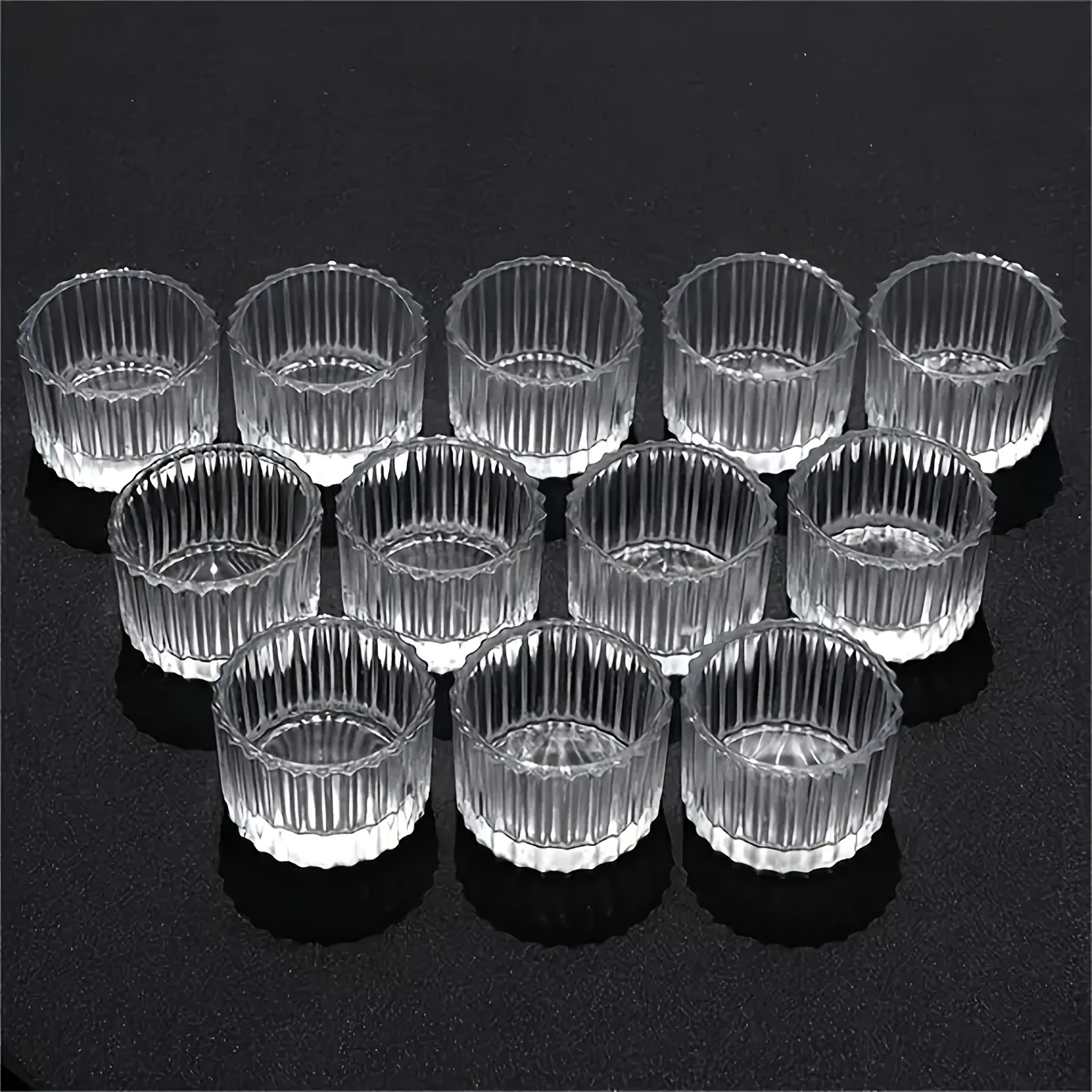 TEMU Exquisite 12pcs Tea Lamp Candle Holder - Frosted Glass Wedding Party, Home Decoration Small Candle Holder, Suitable For Valentine's Day, Holiday Sublimation Atmosphere