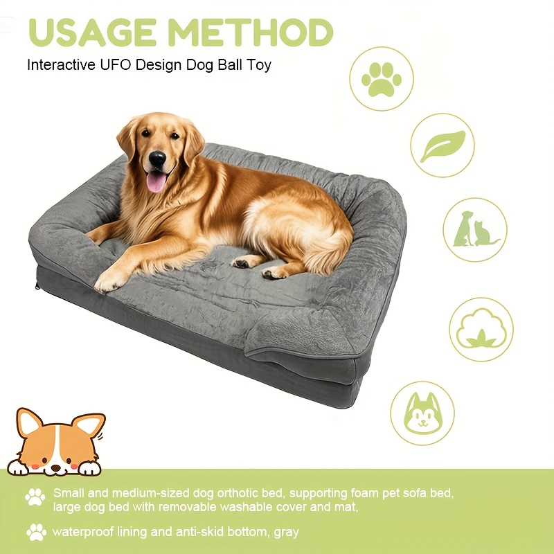 extra large dog bed with egg   lining non slip base soft polyester rectangular pet bed for small to medium dogs comfortable rest sleep   bed for dogs   furniture   accessory durable pet furniture Product details 0