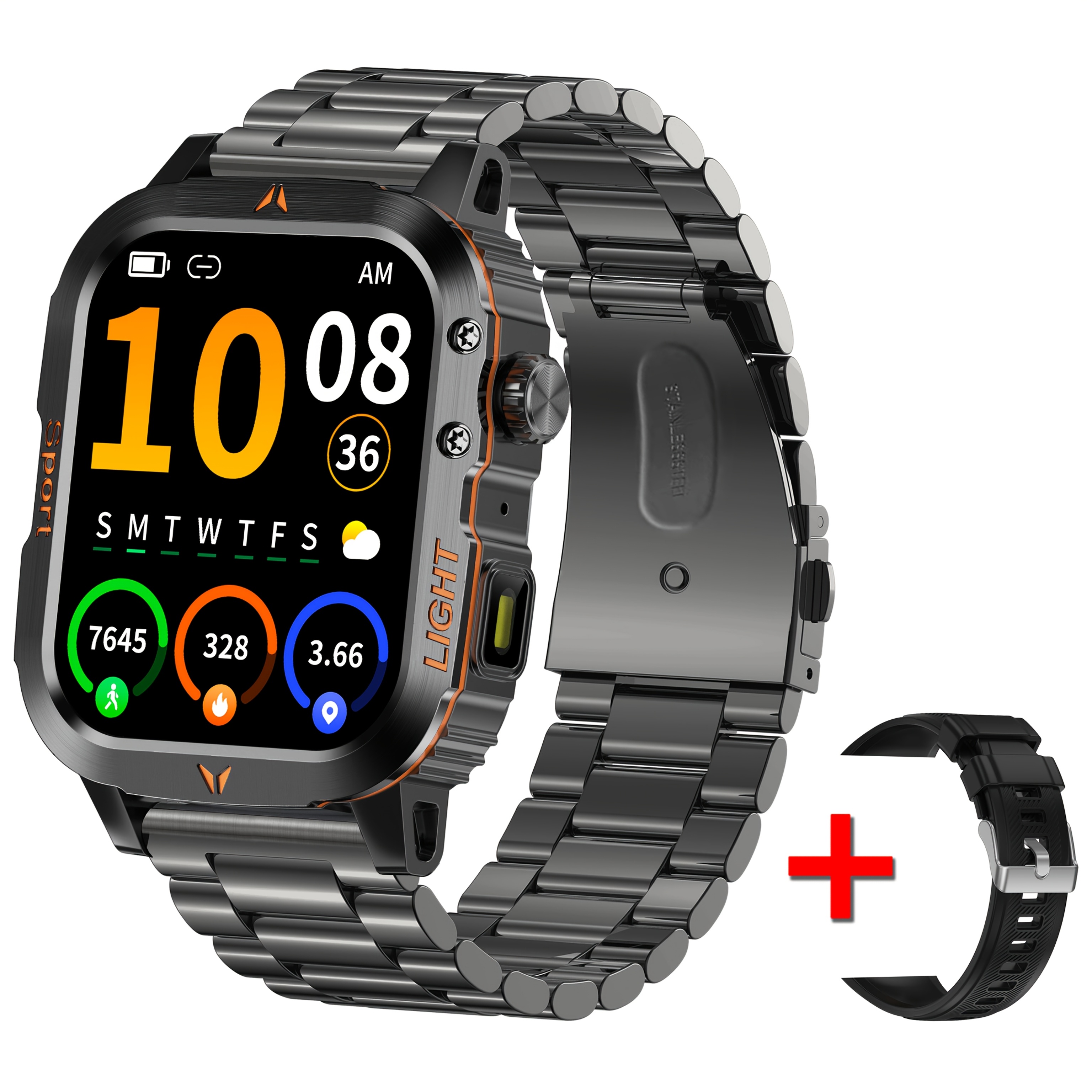 TEMU Rugged And Durable Smartwatch 1500mah Battery, 30-day Wireless Calling, Built-in Flashlight, Music Player, Hiking Watch, A Great Gift For Men,