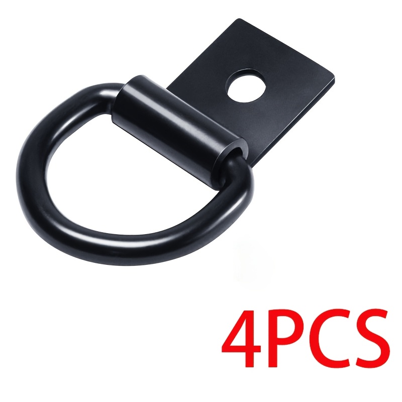 TEMU 4pcs Black D-ring Anchor, Heavy Duty Pull Ring, Sturdy Hook Ring For Truck Rv Boat Horse Tie Down And Anchoring