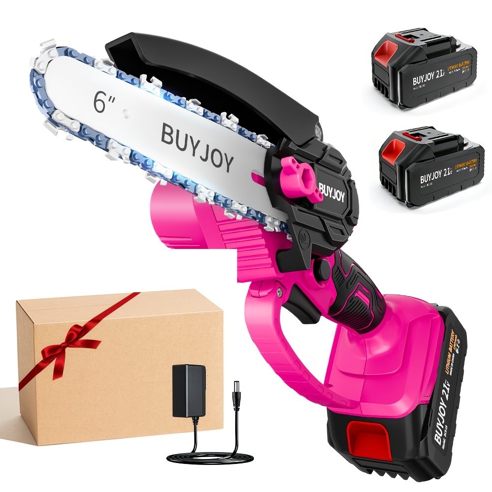 TEMU Mini Tronçonneuse 6 Pouces, Tronçonneuse Électrique avec Batterie 1/2, Scie Fil pour Couper les Branches - pour la Fête des Pères Hommes Femmes