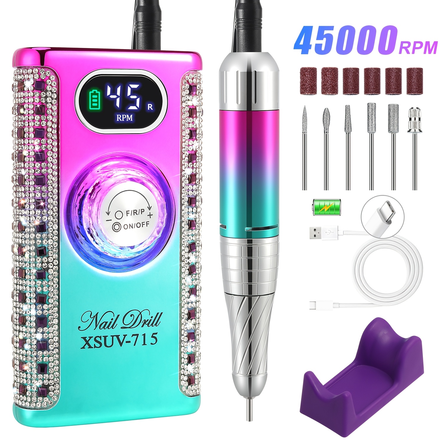 Professional Electric Nail Drill Machine with LCD Display