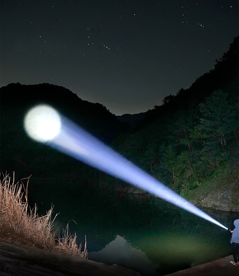 powerful led adjustable telescopic flashlight with  , usb charging, large capacity battery, multiple   switchable, suitable for going out, patrolling, camping, fishing, mountaineering, gifts, emergency use details 7