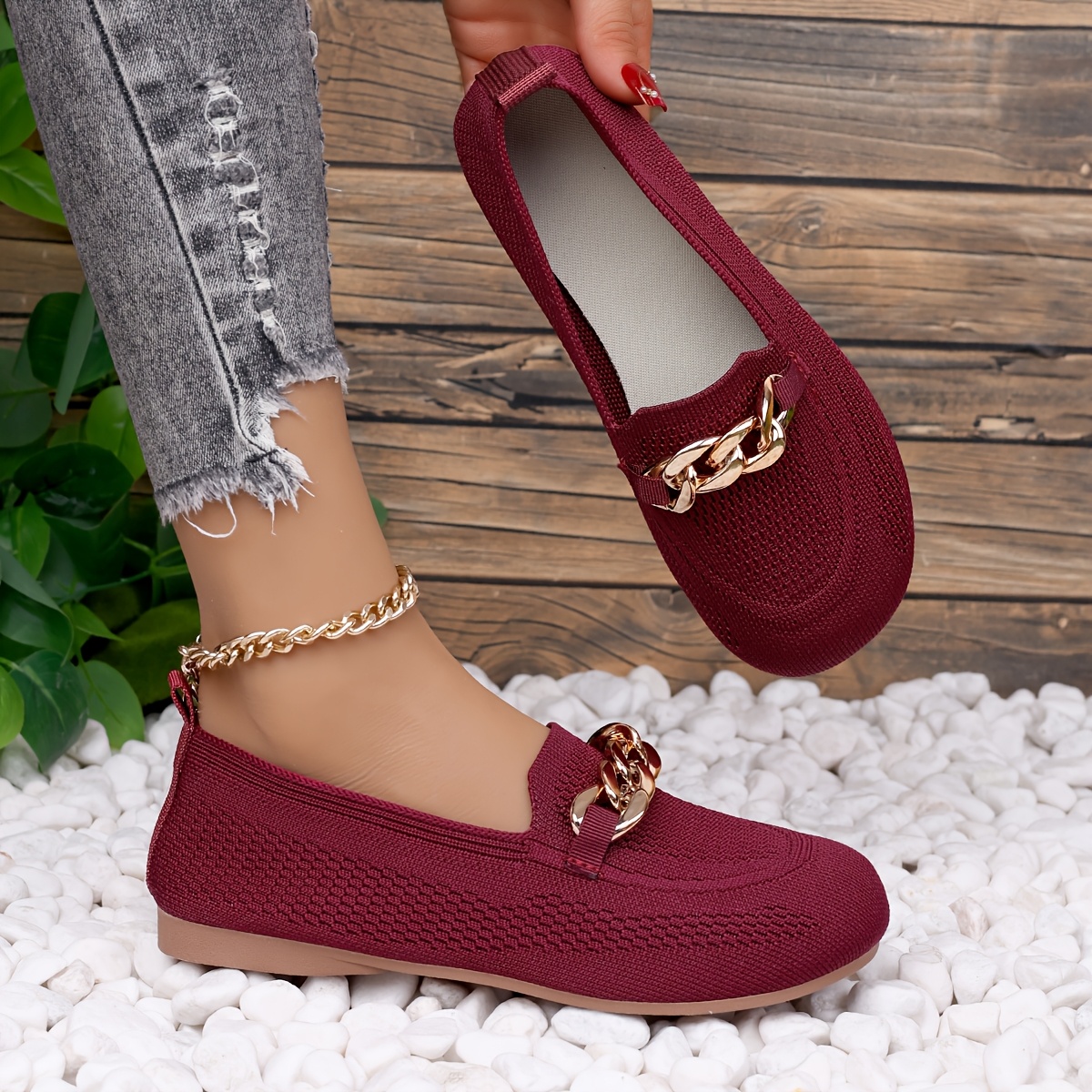 size womens flats breathable comfortable slip on shoes with sparkle detail round toe     for autumn spring details 17