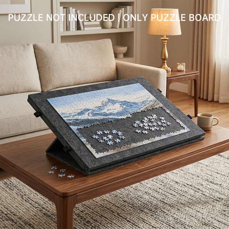 TEMU Portable Puzzle Table - Equipped With Multi-compartment Storage Drawers And Built-in Adjustable Angle Stand, Suitable For Assembling Large