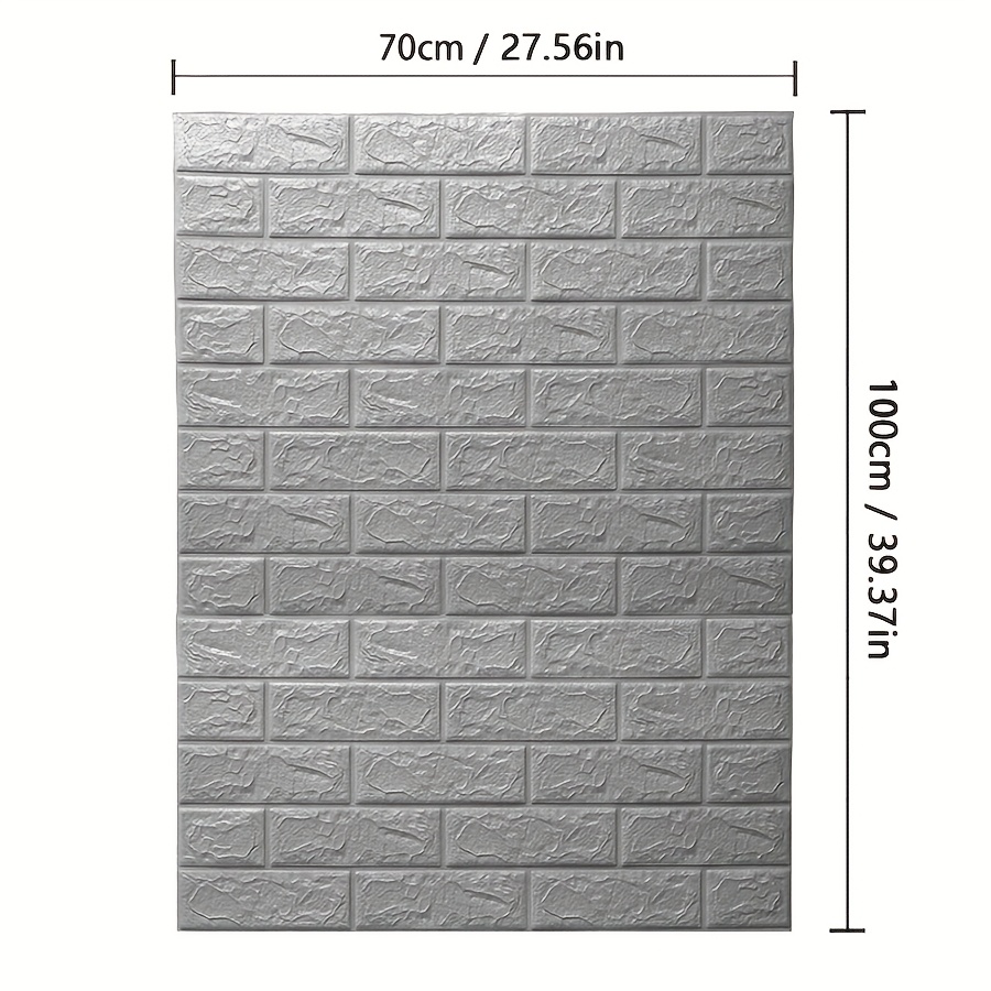 Image of 1pc 70x100cm/27.56inx39.37in 3d Textured Xpe Wallpaper Moisture-resistant And Impact-proof Room Decoration Foam Wallpaper (3mm Thick)