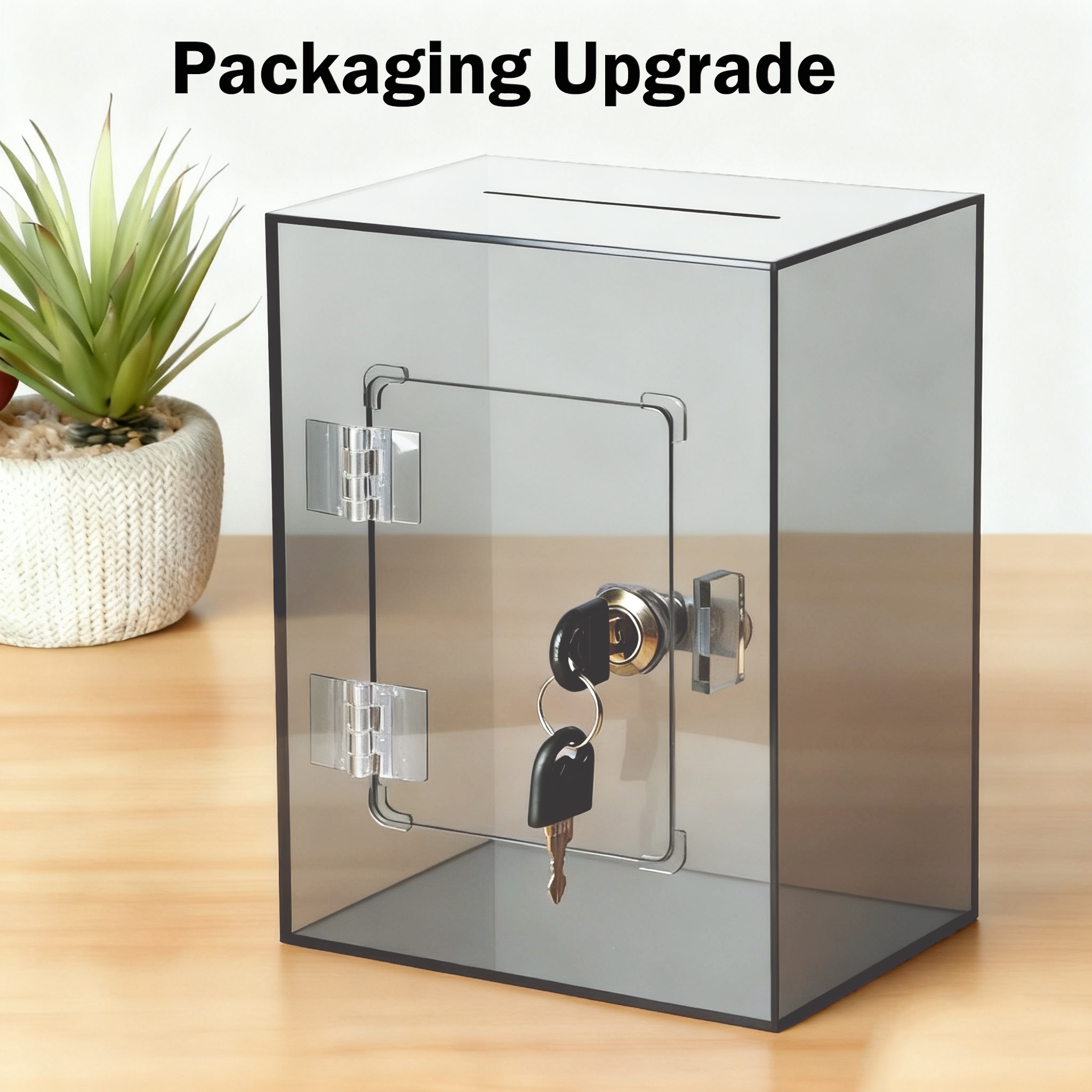 Large Translucent Acrylic Penny Bank For - Durable Money Jar With Lock, Ideal For Cash & Coin Management, Money Holder For Cash