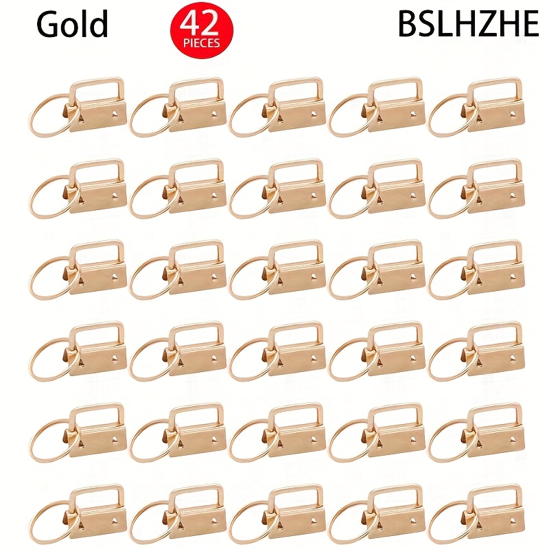 TEMU 42pcs 1 Inch Keychain Hardware Set, 7 Plated Finish Colors (silvery, Gray, Colorful, Rose Golden, Antique Bronze, Golden, Black) For Diy