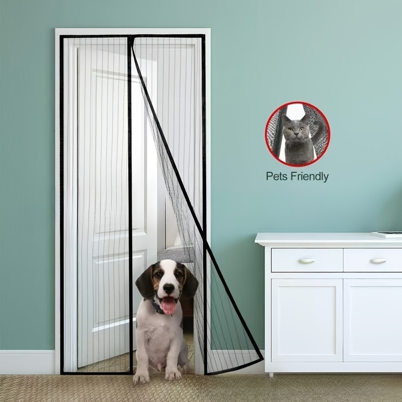 TEMU 1pc Magnetic Screen Door Mesh, 35.43x82.67 Inch, Heavy Duty, Pet Friendly, , With Magnetic Door Curtain, For Insect Prevention, Ventilation And