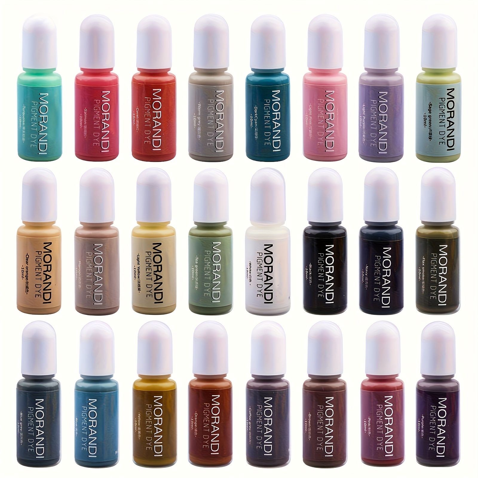 TEMU 1 Set Of 24pcs Of Morandi Epoxy Resin Pigments, Solid Opaque Ab Glue, Uv Glue, And Macaron Pigment.