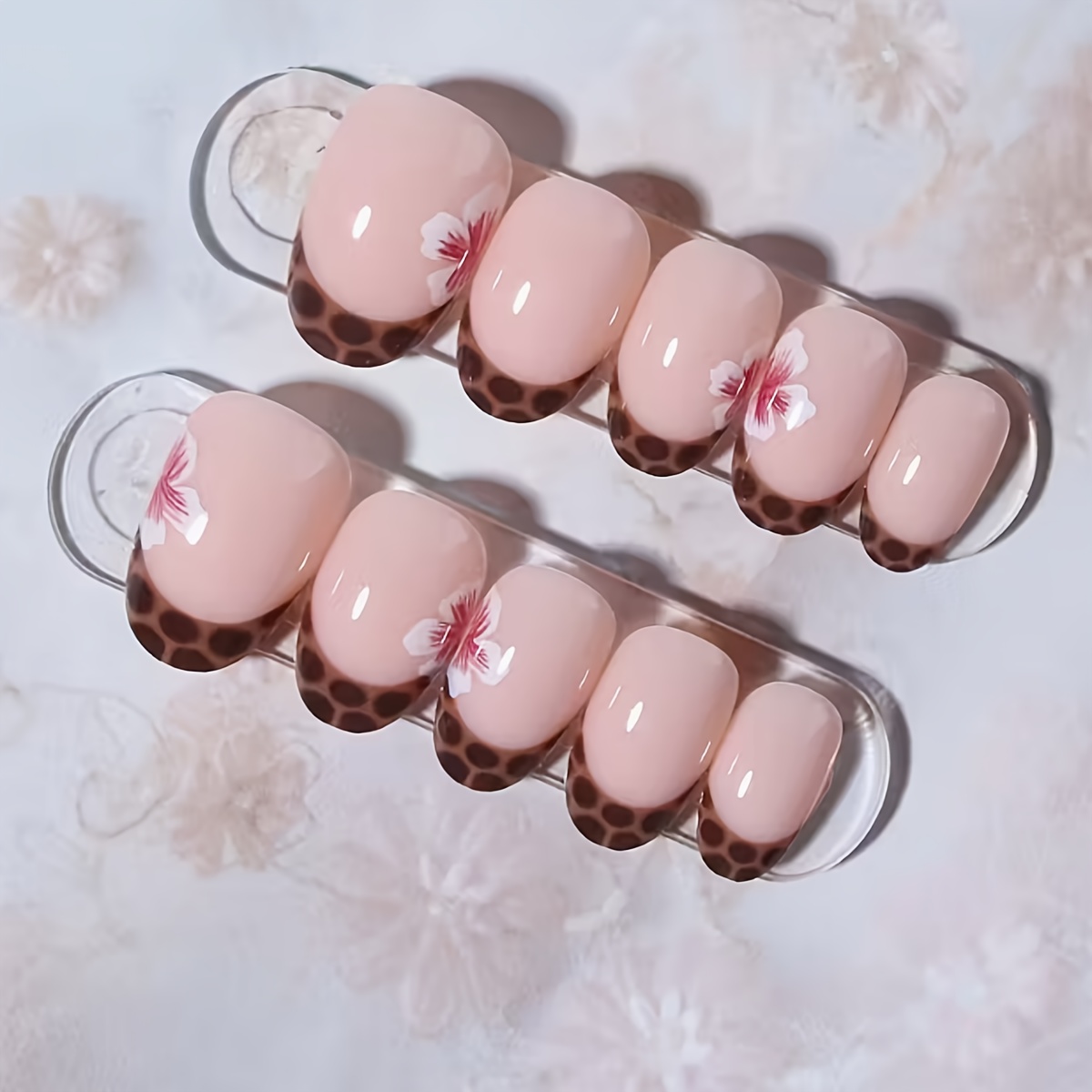 24pcs Short Oval Glossy Acrylic Art Nail, Classic Elegant Leopard Print Nail, Suitable For Occasions