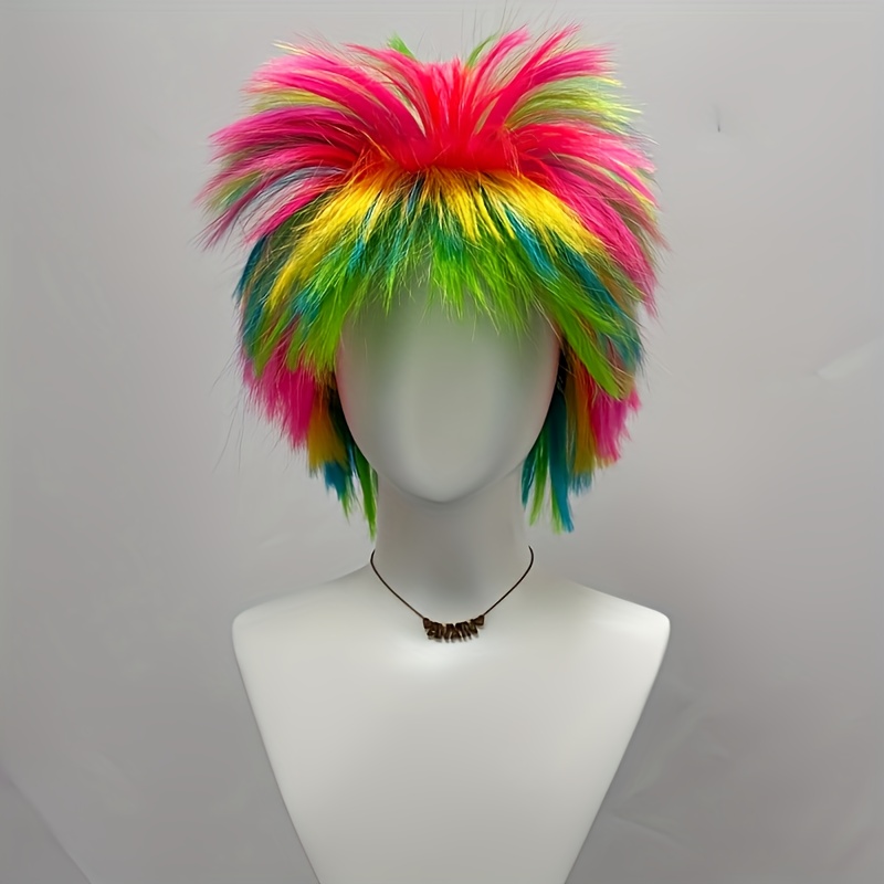 TEMU 10-inch Short Straight Colored Wig With Bangs, Parties And , Choice For Halloween, Easy To Care For