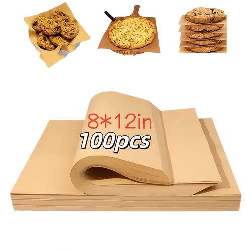 100pcs 8x12 inch disposable baking paper for food packaging cookie baking and baking mats