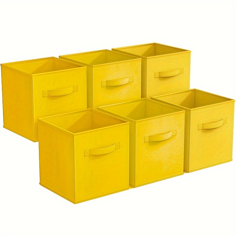 RIWNNI Lot De 4 Boîte De Rangement En Tissu, 33 X 33 X 33 Cm, Panier De Rangement Pliable, Cube De Rangement Avec Poignées, Boite Rangement Pour Vêtements, Enfant Jouets, Livres (Gris