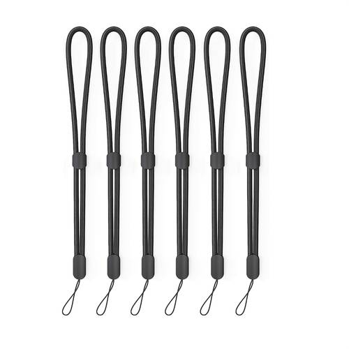 handgelenk-trageband mit umhängeband, 6er-pack verstellbare bunte nylon-handgelenkbänder für gopro, kamera, schlüssel, schlüsselanhänger, handy, usb-stick, geldbörse, ausweis-schlüsselanhänger (schwarz)