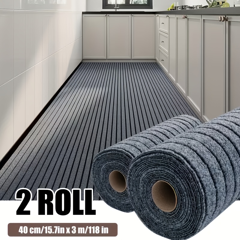 E-shop 2 Rollen, (6mm dicke Version) 118,1 Zoll x 15,7 Zoll, luxuriöser, dicker Teppich, Gitterstreifen, selbstklebend, ablösbar, zuschneidbar,