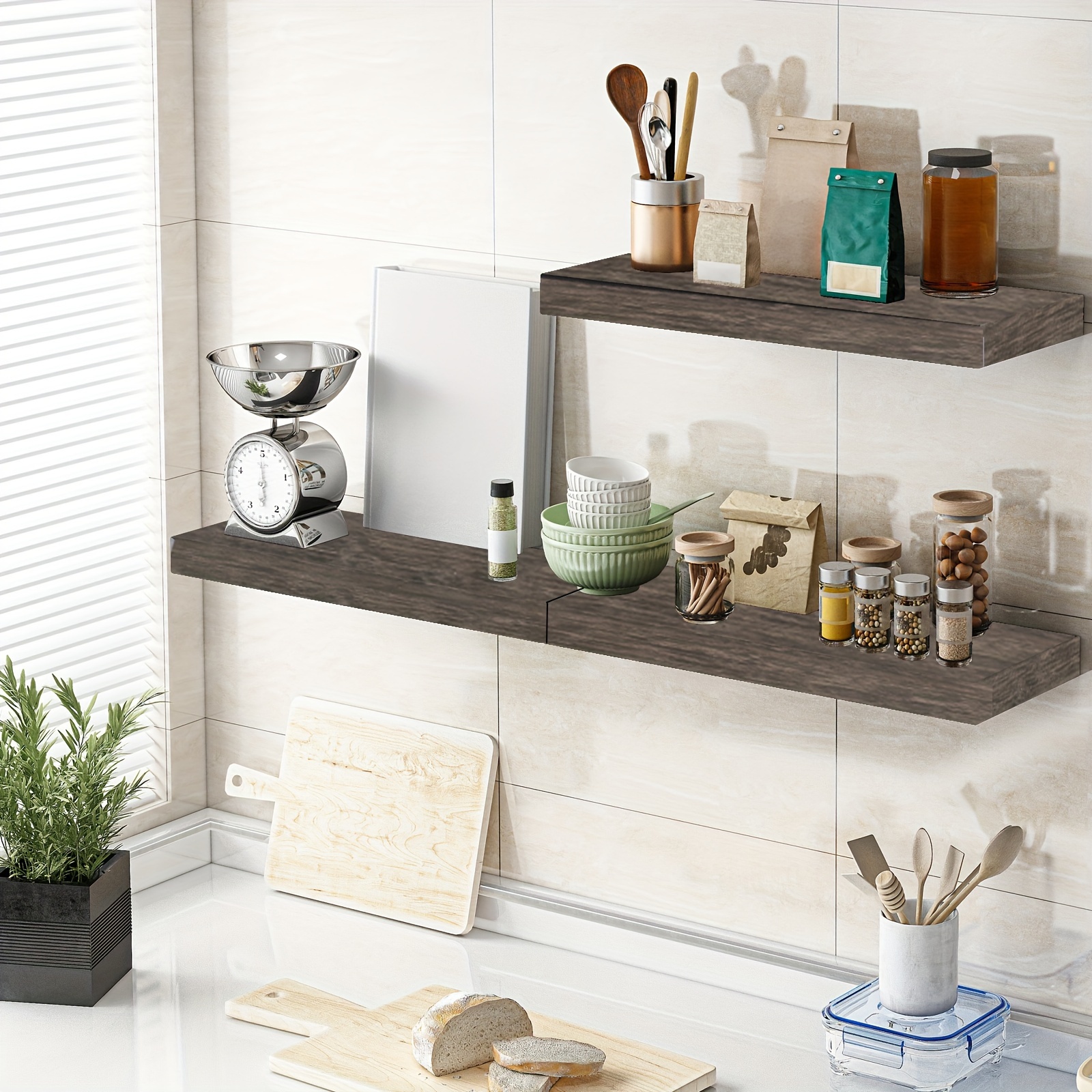 

Superlele 3pcs Floating Shelves, Shelves Brackets, Hanging , Decor, For Bathroom, , And , Christmas Decoration. 15.8×5.9×1.2 .