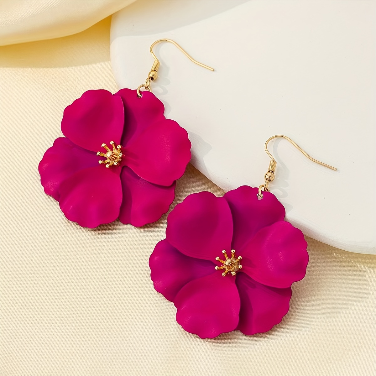 Floral Drop Earrings for Women - Iron Material